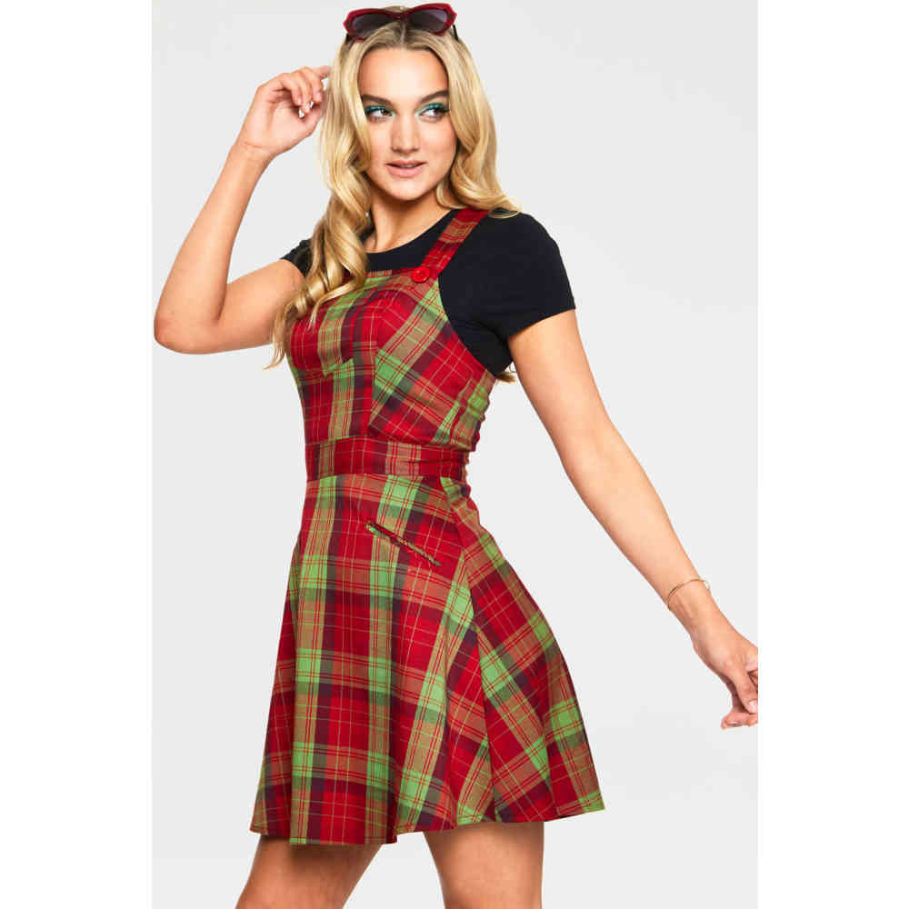 Voodoo Vixen - Katie 1970s Plaid Pattern Short dress - Multicolours